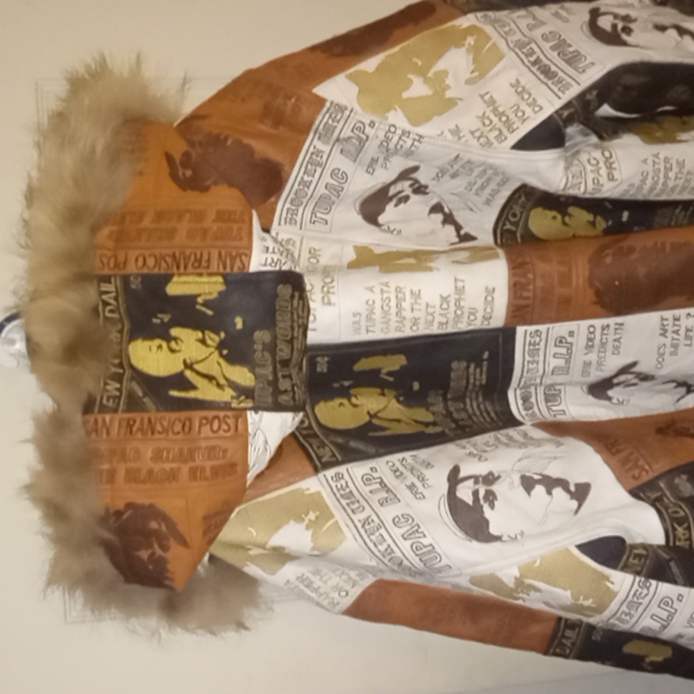 Vintage Tupac(Makaveli) coat , fur hood